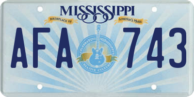 MS license plate AFA743