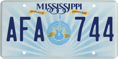 MS license plate AFA744