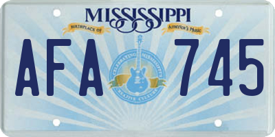 MS license plate AFA745