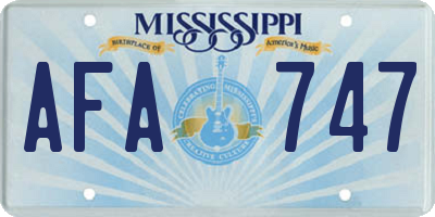 MS license plate AFA747