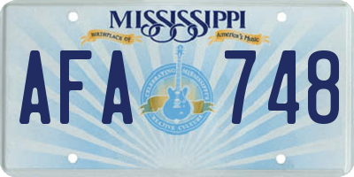 MS license plate AFA748