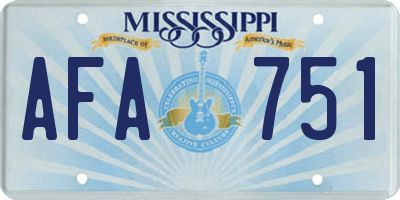 MS license plate AFA751