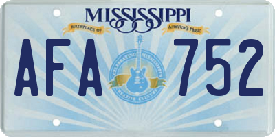 MS license plate AFA752