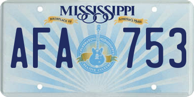 MS license plate AFA753