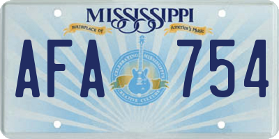 MS license plate AFA754