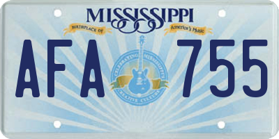 MS license plate AFA755