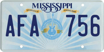 MS license plate AFA756
