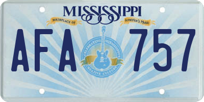 MS license plate AFA757