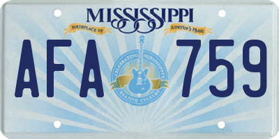 MS license plate AFA759