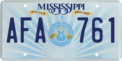 MS license plate AFA761