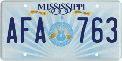 MS license plate AFA763