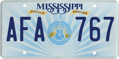 MS license plate AFA767