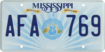 MS license plate AFA769