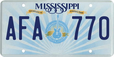 MS license plate AFA770