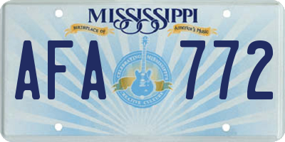 MS license plate AFA772