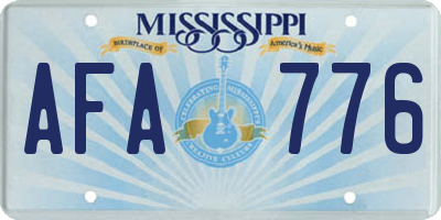 MS license plate AFA776