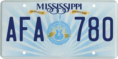 MS license plate AFA780