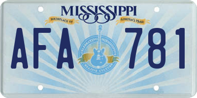 MS license plate AFA781