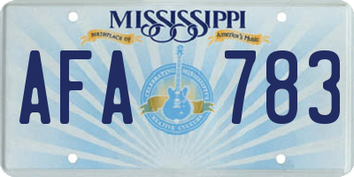 MS license plate AFA783