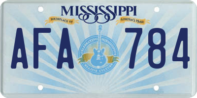 MS license plate AFA784