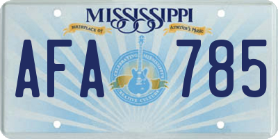 MS license plate AFA785