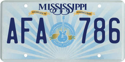 MS license plate AFA786