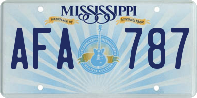 MS license plate AFA787