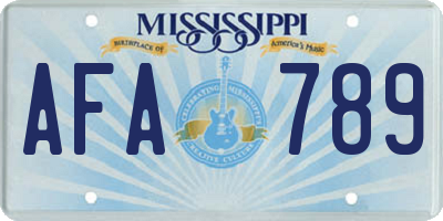 MS license plate AFA789