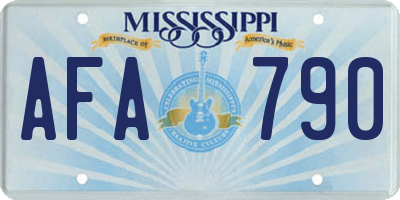 MS license plate AFA790