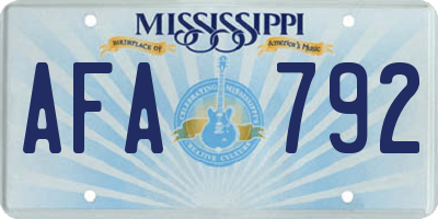 MS license plate AFA792