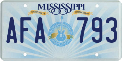 MS license plate AFA793