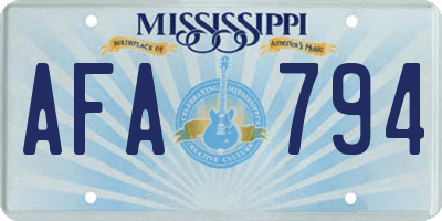 MS license plate AFA794