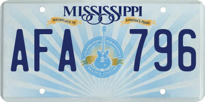 MS license plate AFA796