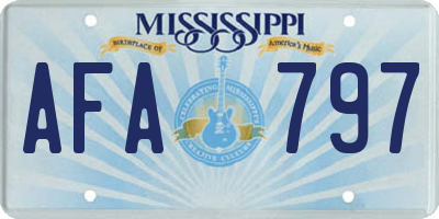 MS license plate AFA797
