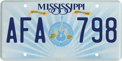 MS license plate AFA798