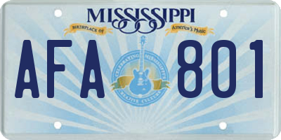 MS license plate AFA801