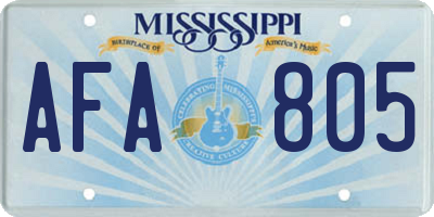 MS license plate AFA805