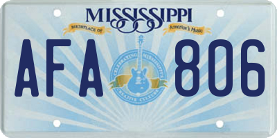 MS license plate AFA806