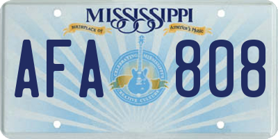MS license plate AFA808