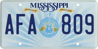 MS license plate AFA809