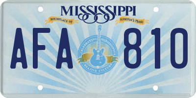 MS license plate AFA810