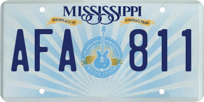 MS license plate AFA811