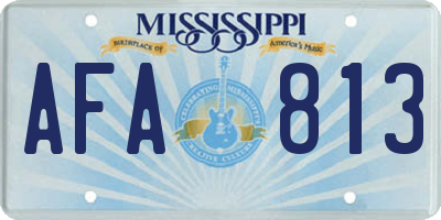 MS license plate AFA813