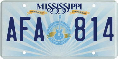 MS license plate AFA814
