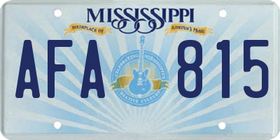 MS license plate AFA815