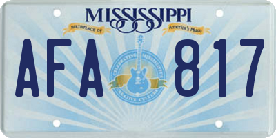 MS license plate AFA817