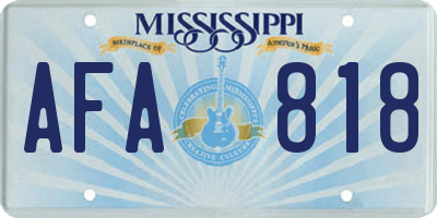 MS license plate AFA818