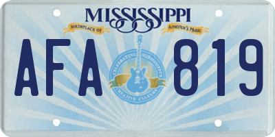 MS license plate AFA819