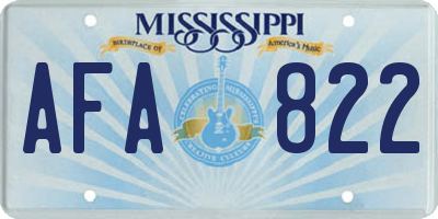 MS license plate AFA822