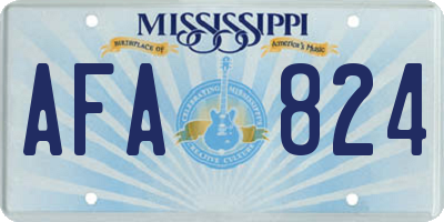 MS license plate AFA824